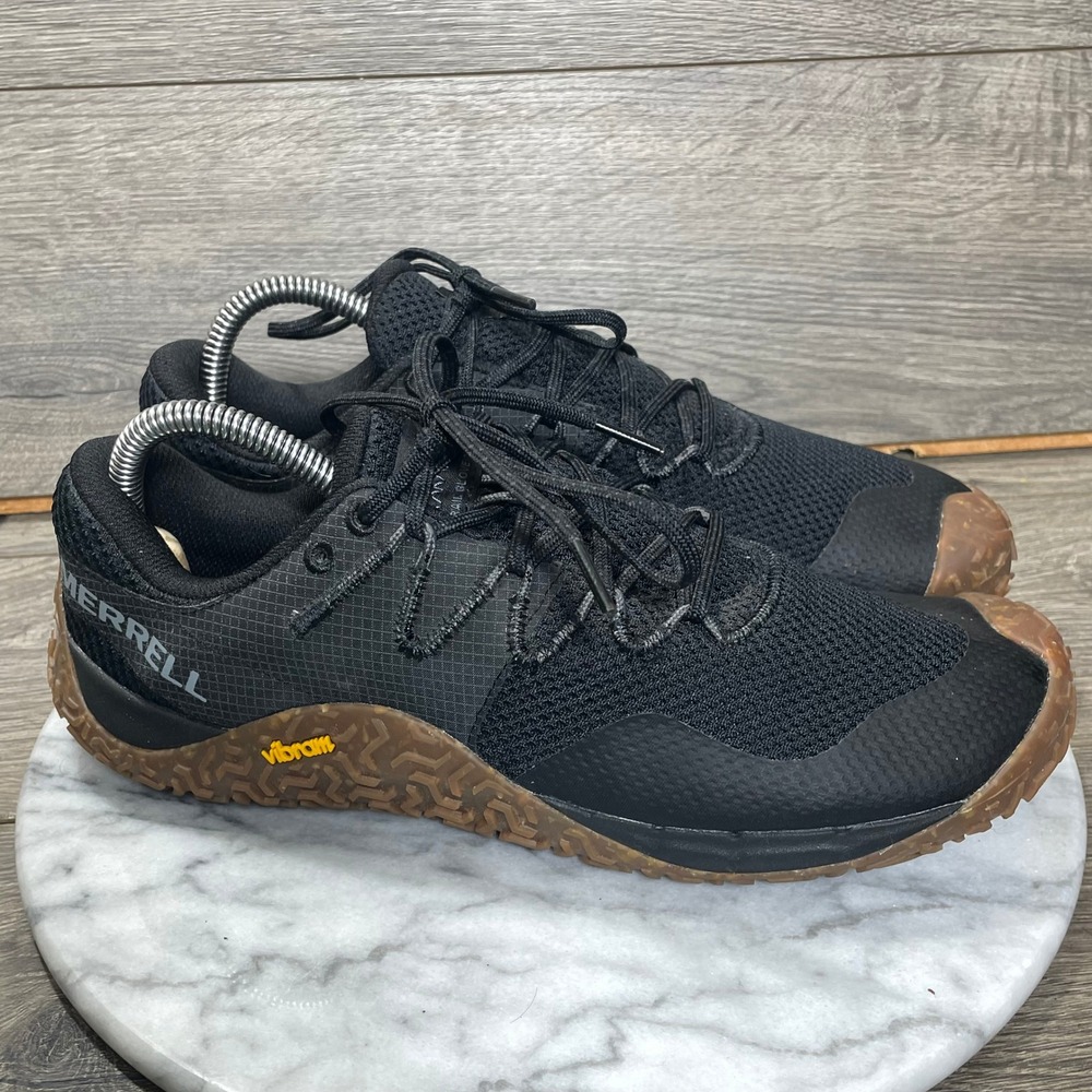 Merrell Shoes Womens 10 Trail Glove 7 Black Minimalist Running Sneaker Light